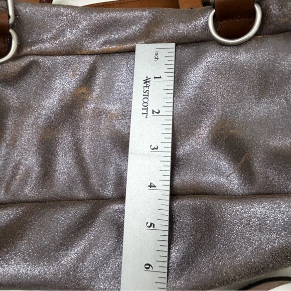 Kenneth Cole Hudson Messenger Bag Leather Brown Sparkle Crossbody NEW With Tags - Picture 13 of 16